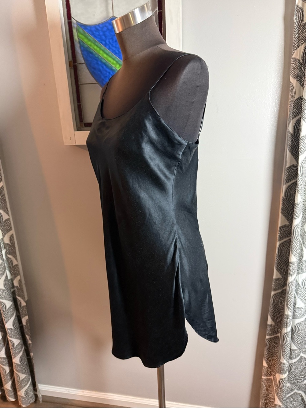 Victoria's Secret Vintage Gold Label Black Silk Slip Dress SZ S - Picture 4 of 9